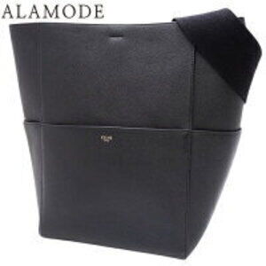 Celine Sangle Bucket Shoulder Bag Black Leather